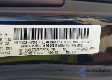 2014 Jeep Grand Cherokee Limited из США, поврежденный, VIN 1C4RJEBG6EC227727